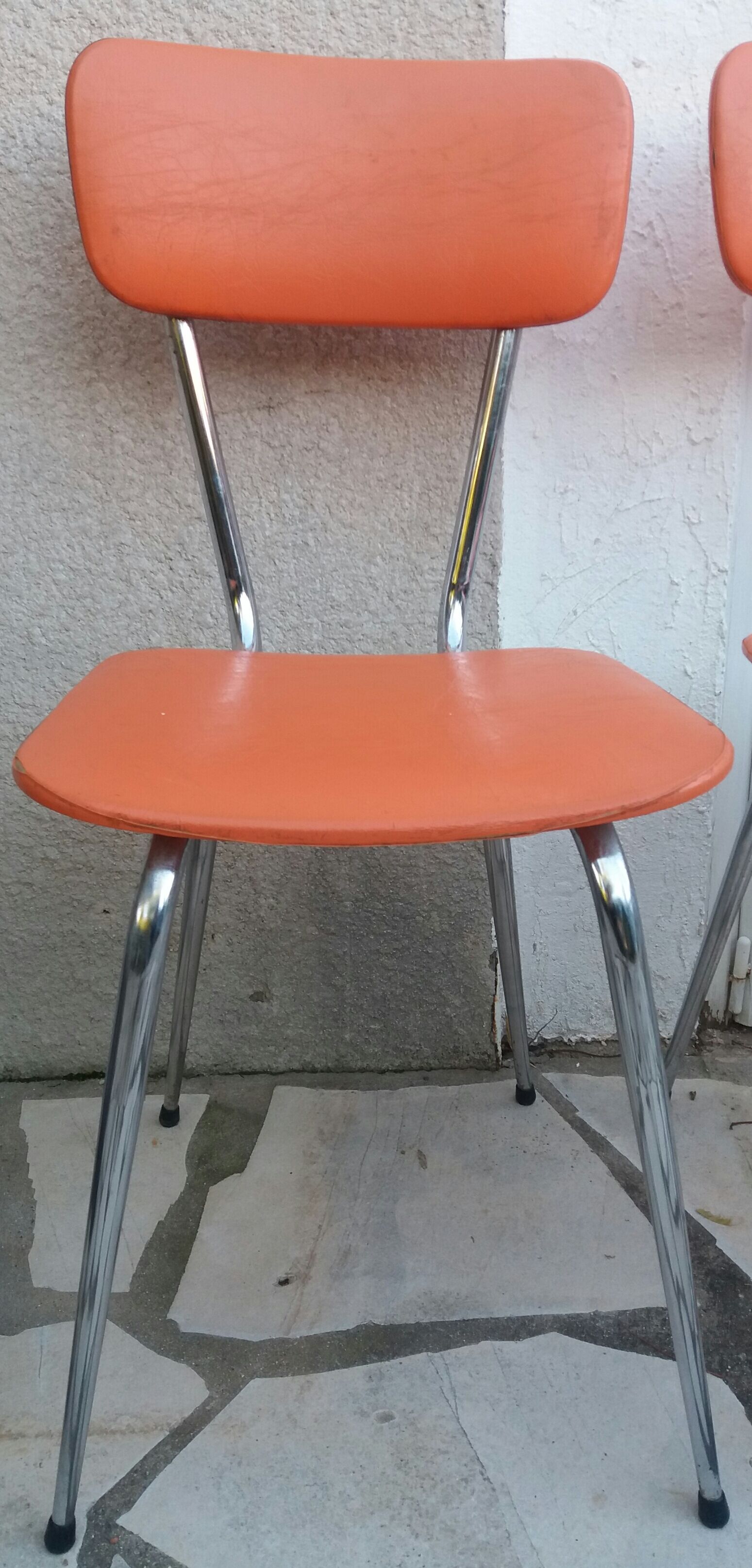 2 orange chairs
