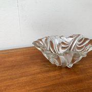 Heavy vintage German floral glass bowl by Walther Glas, 1970s.