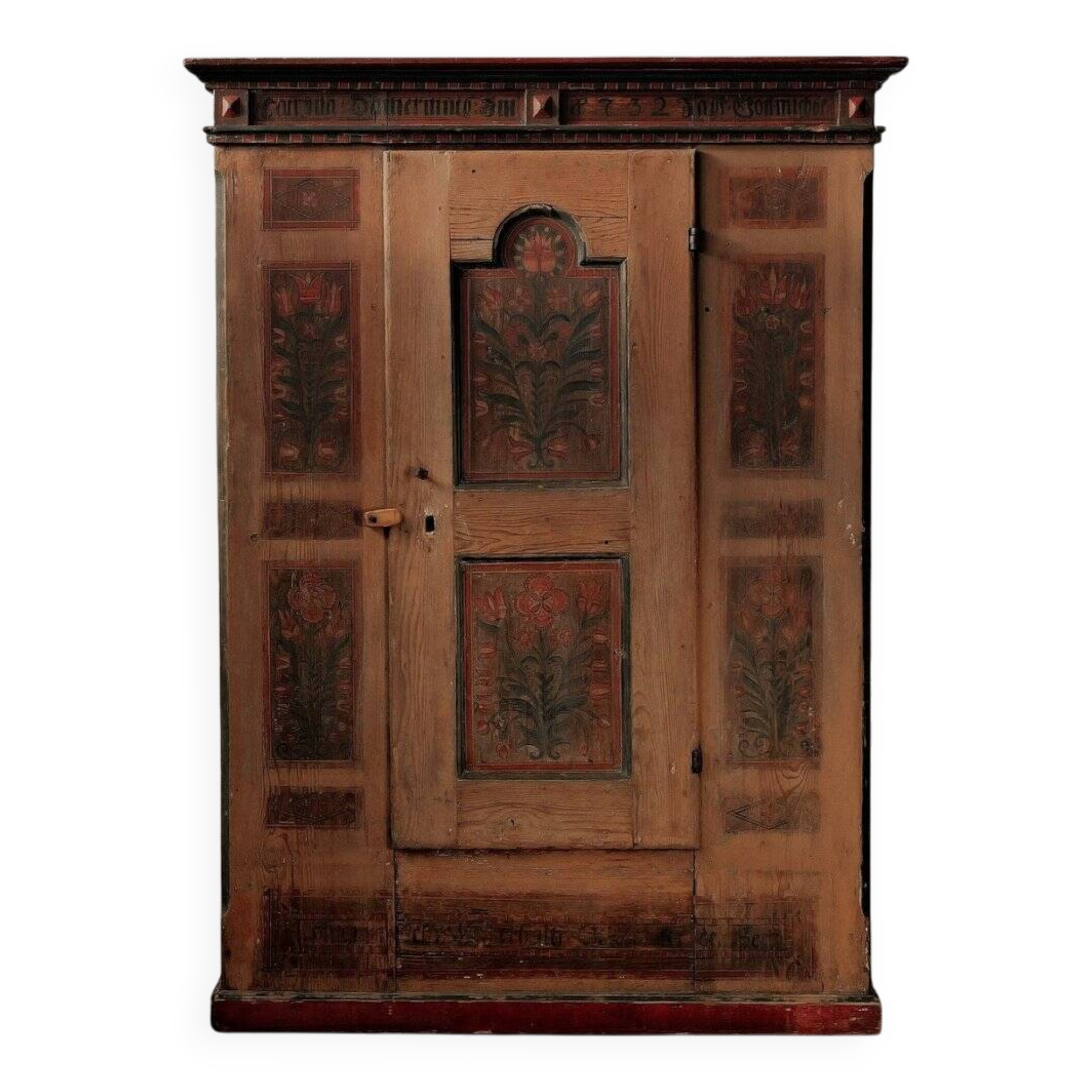 Armoire bavaroise peinte en pin massif – XVIIIᵉ siècle