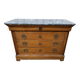 Commode de style Louis Philippe en merisier et marbre gris veiné
