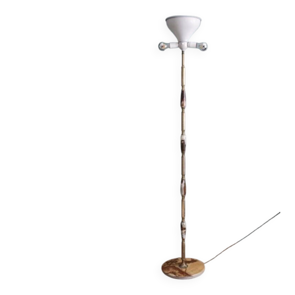 Lampadaire italien onyx et laiton — Beyit