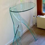 FIAM Italia Glass Side Table ‘Grillo’ by Vittorio Livi, ca. 1980s