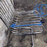 Set of 4 chrome metal basket chairs