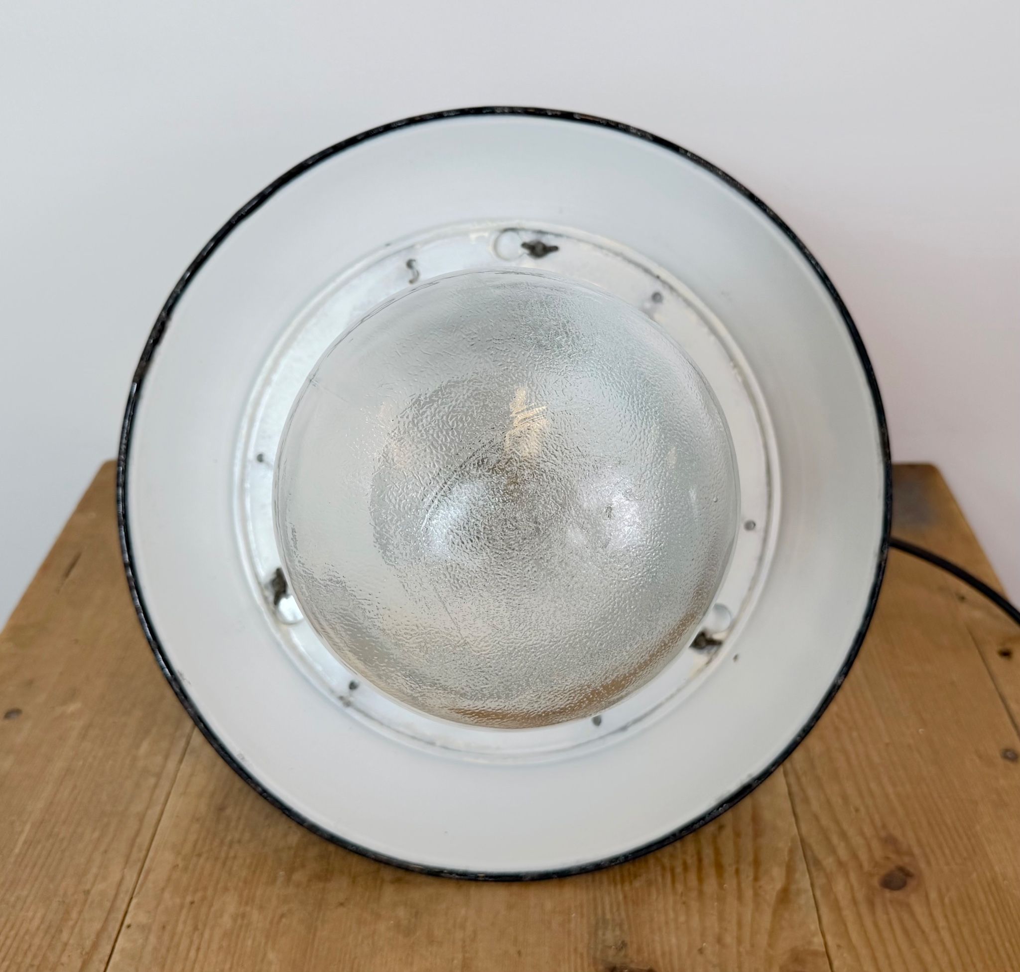 Vintage Industrial Black Enamel and Cast Iron Wall Lamp, 1960s