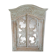 Carved white wood mirror 1990 decorative carved with opening shutters on a square mirror