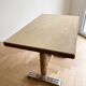 Antique bistro table L. Buchon in wood and metal