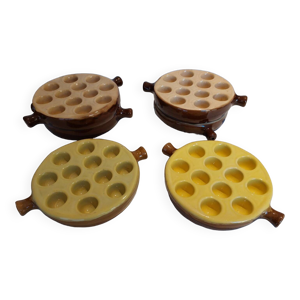 Lot de 6 plats à escargots