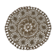 Napperon rond crocheté en coton grège