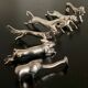 6 various animal shaped knife holders in silver metal