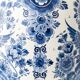 Monumental blue and white baluster vase from Delft, hand-painted, 1950s, Dutch.