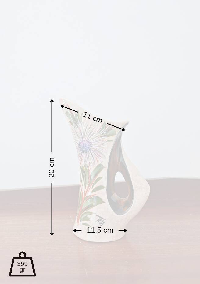 Vintage Vallauris Vase Atelier Tess - Handcrafted Thistle Decor