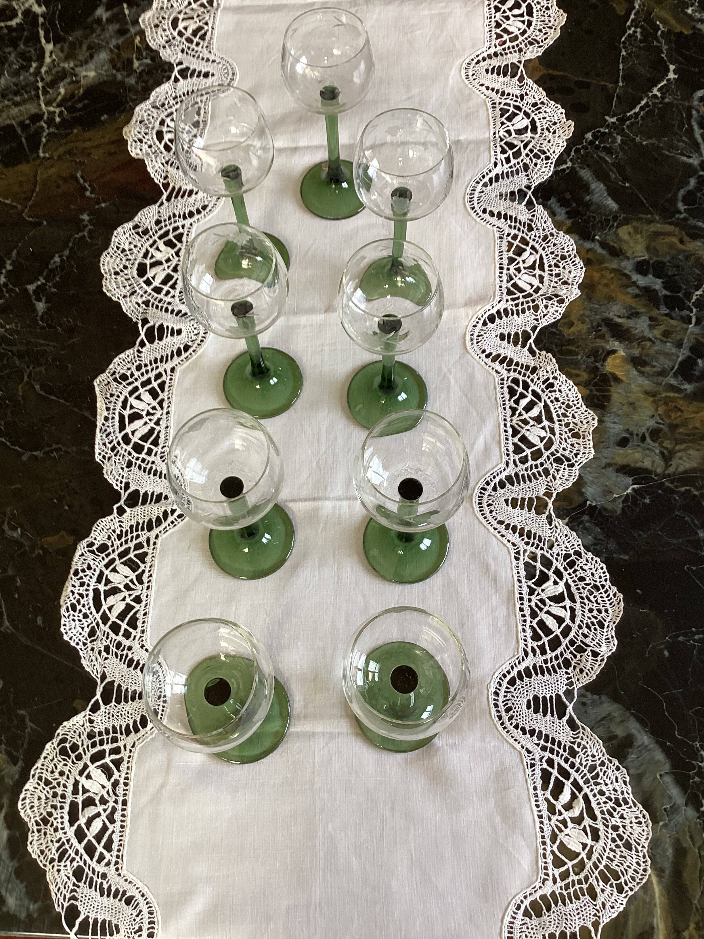 9 Alsace Cristalline wine glasses, dimensions: height - 17cm - diameter - 7cm -
