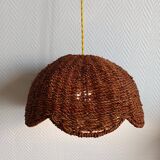 Pair of wicker flower hanging baskets