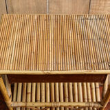 Vintage bedside table, rattan and bamboo