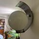 Space age chrome and opaline wall lamp