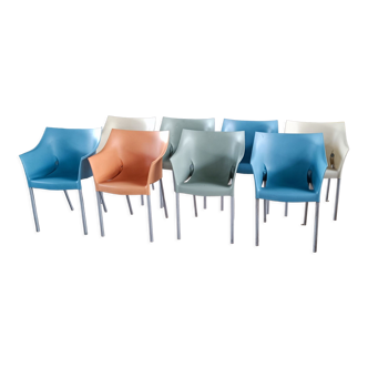 Set of 8 colorful chairs DR NO, Philippe Starck