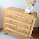 Commode vintage rénovée, chêne blond, pieds compas, années 50 60