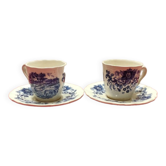 Sarreguemines cups and saucers