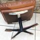 Foot rest ottoman vintage faux leather Brown years 70