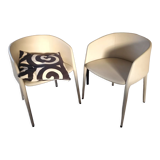 Achille armchairs in leather