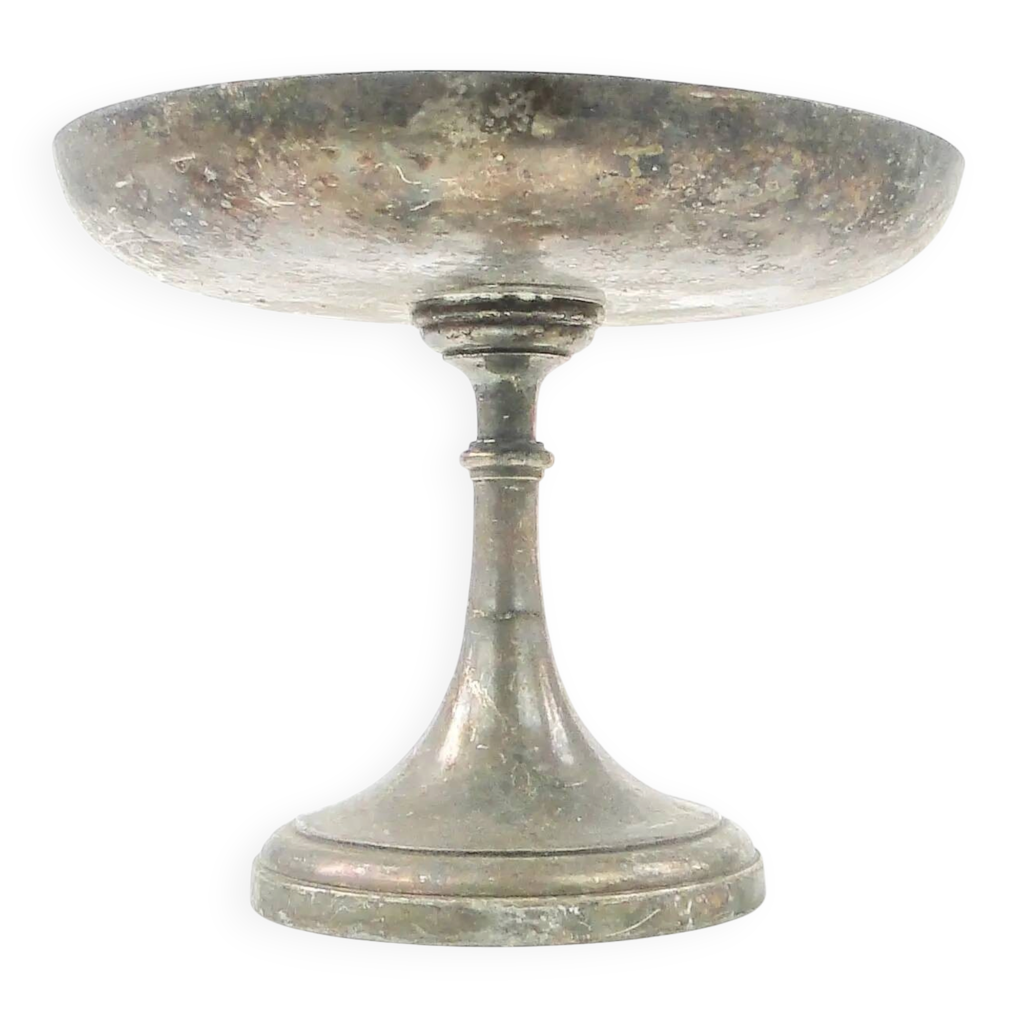 Art Deco pedestal fruit bowl, silver-plated pewter, Germany, 1930s