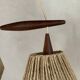 Scandinavian teak and rattan waterfall pendant light