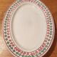 Plat ovale damiers rouges et verts Saint-Amand 31x22
