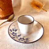 Glazed ceramic shell with painted floral decoration