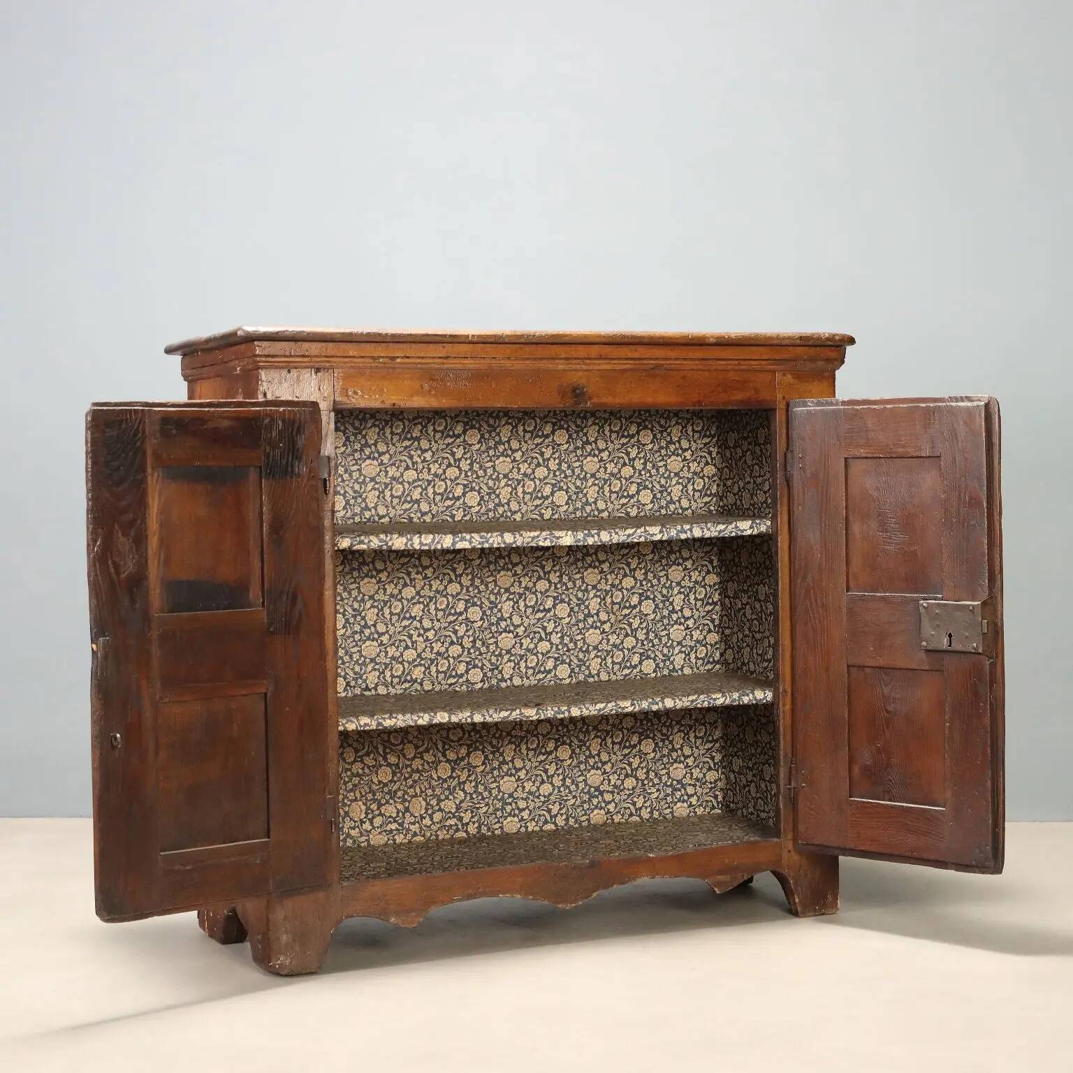 Chestnut buffet with bi-partite panel doors