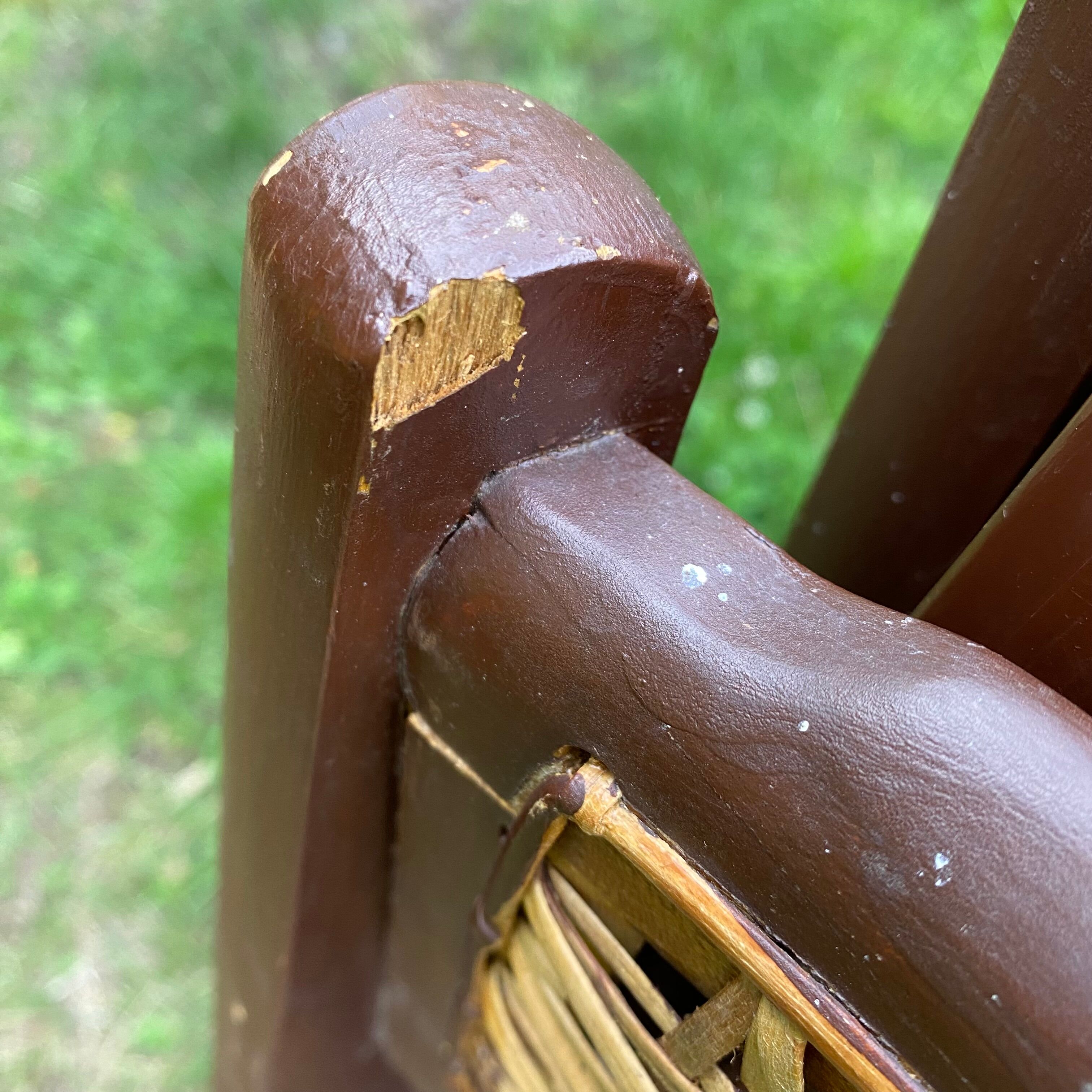 Vintage folding chairs wood and canning