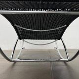 Vintage chaise longue model S 828 in tubular steel by Torben Skov for Thonet, 1980s.
