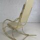 60s rocking chair in brass and ecru faux leather