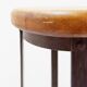 Pair of brutalist bar stools in oak and wrought iron, 1960s