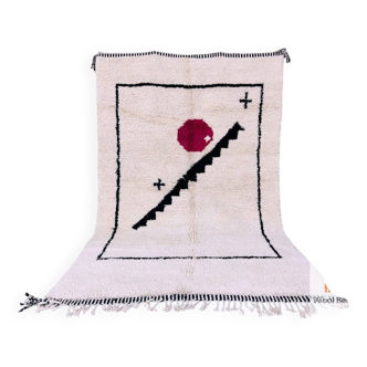Tapis beni mrirt en laine fait main traditionnel 250cmx150cm