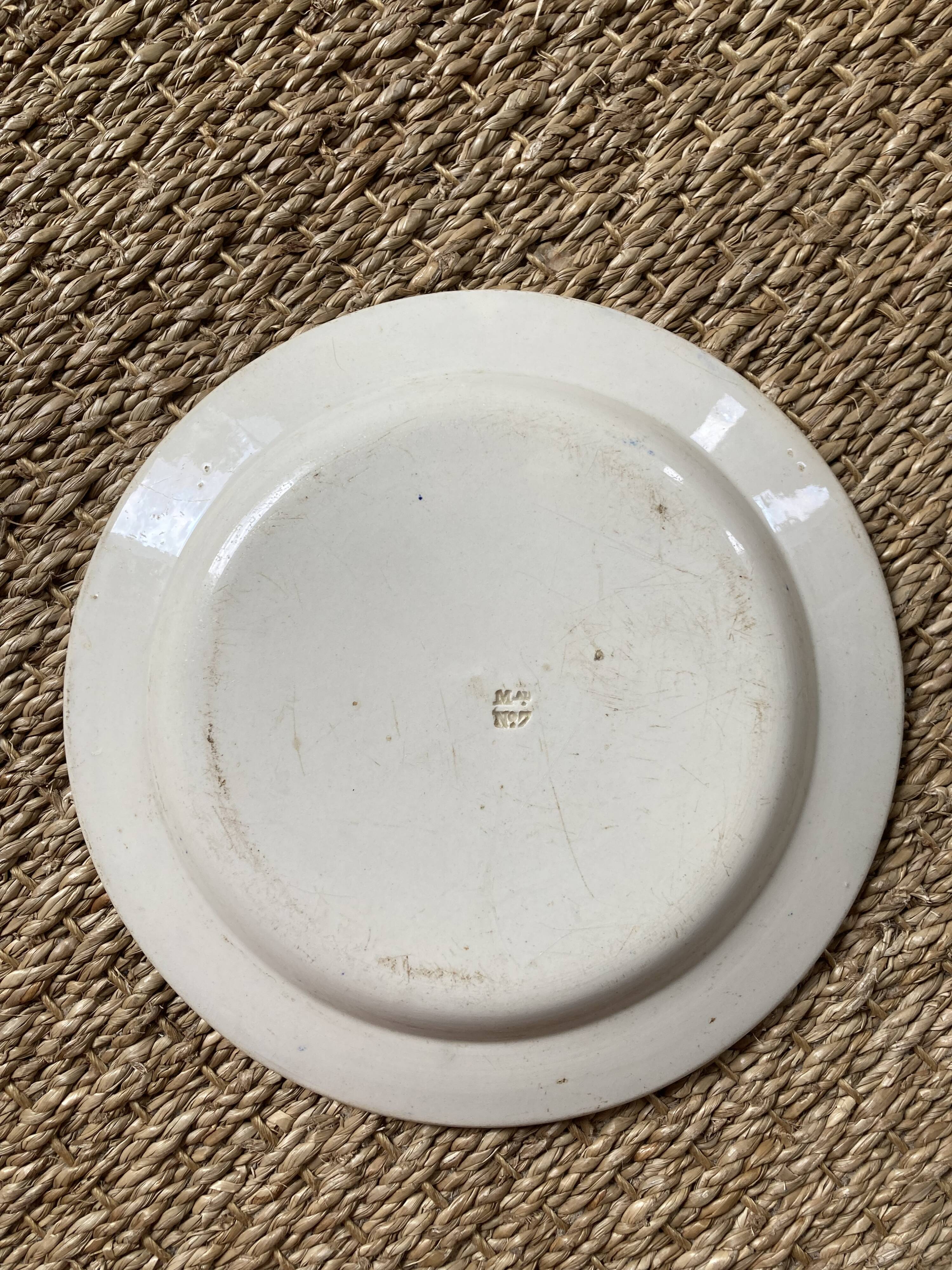 Old plate Yeddo Sarreguemines with Asian Japanese decoration 1900 old