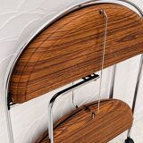 Oval folding serving trolley