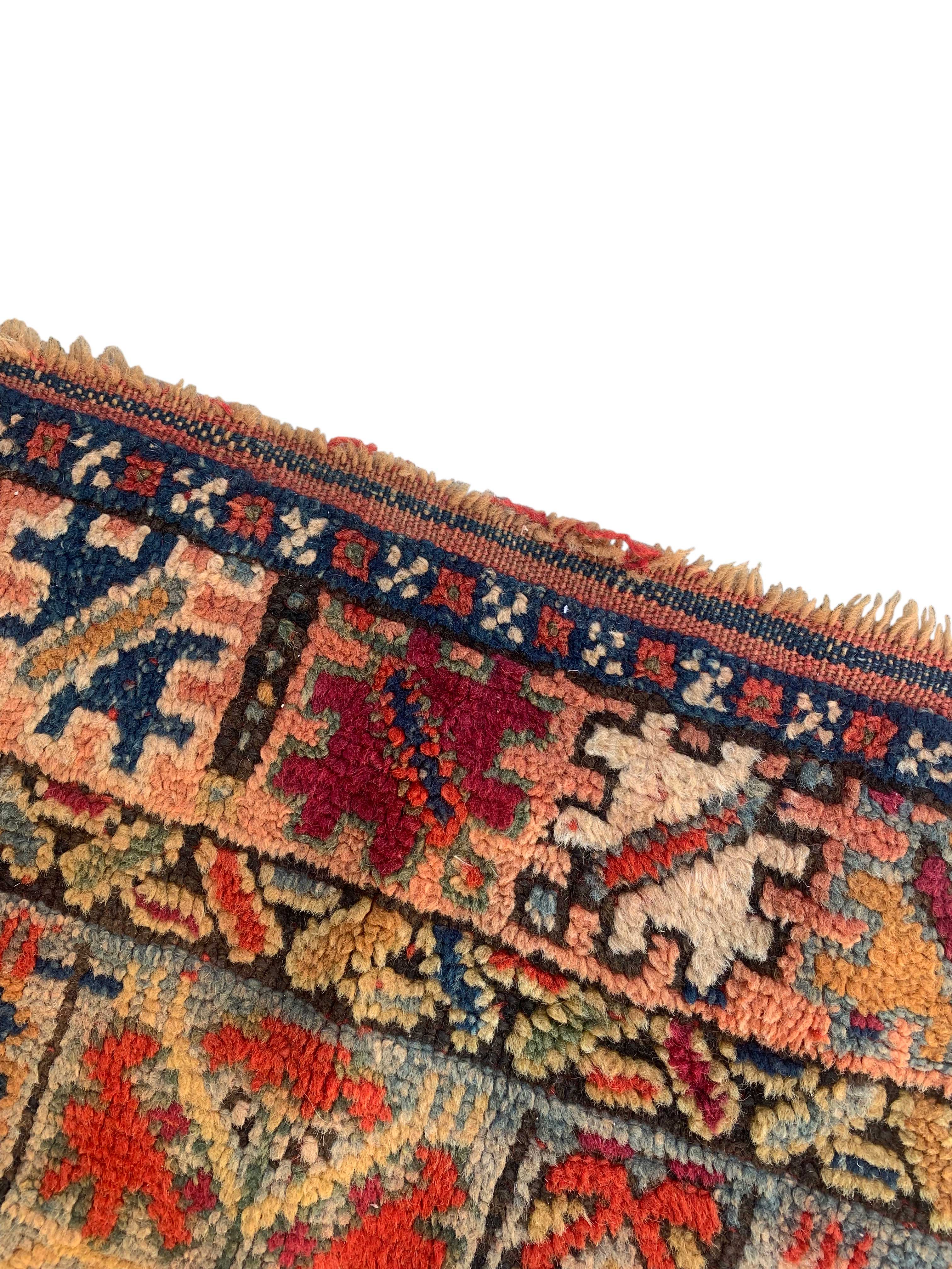 Handmade multicolored antique rug - 238cm x 175cm