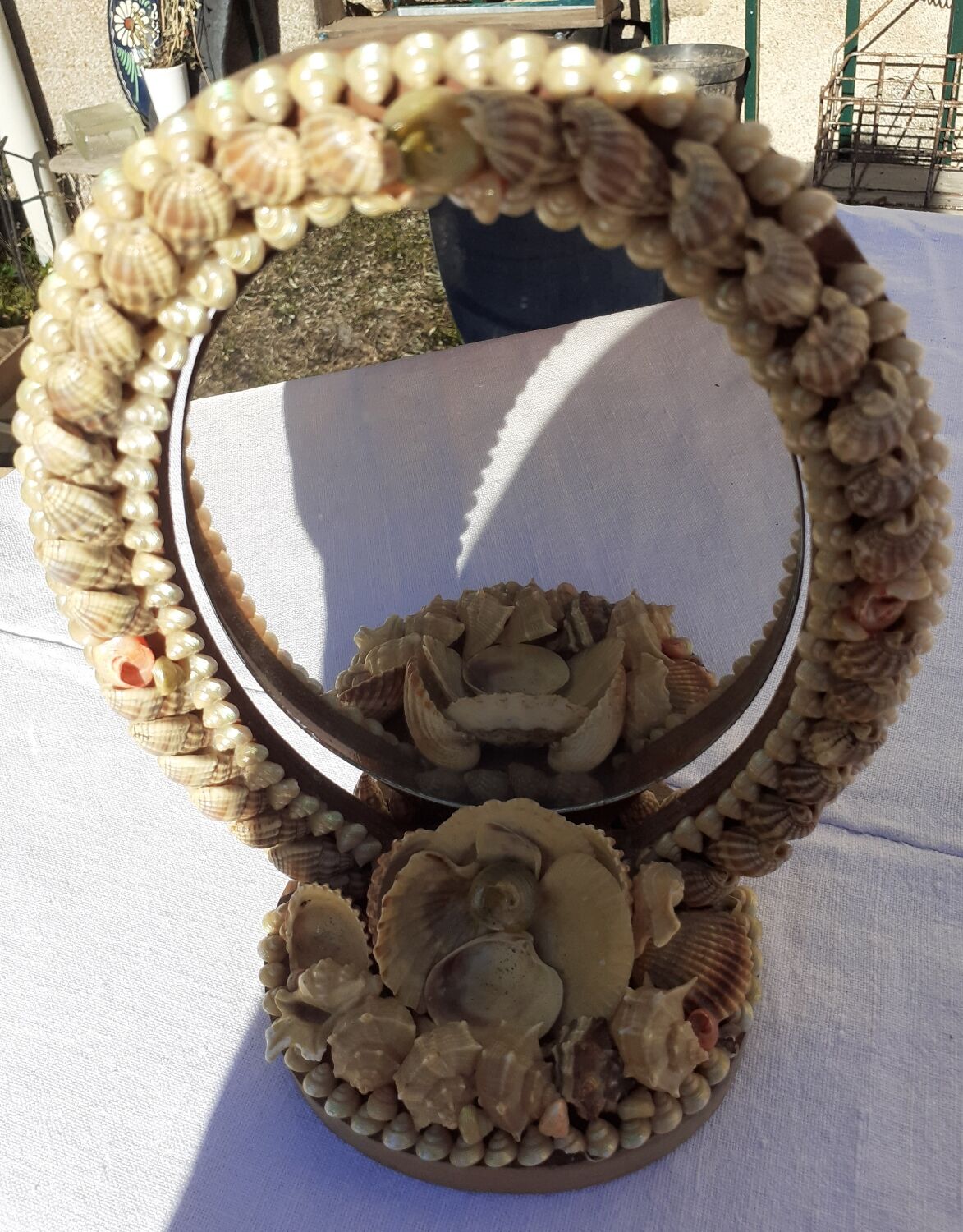 Vintage shell mirror