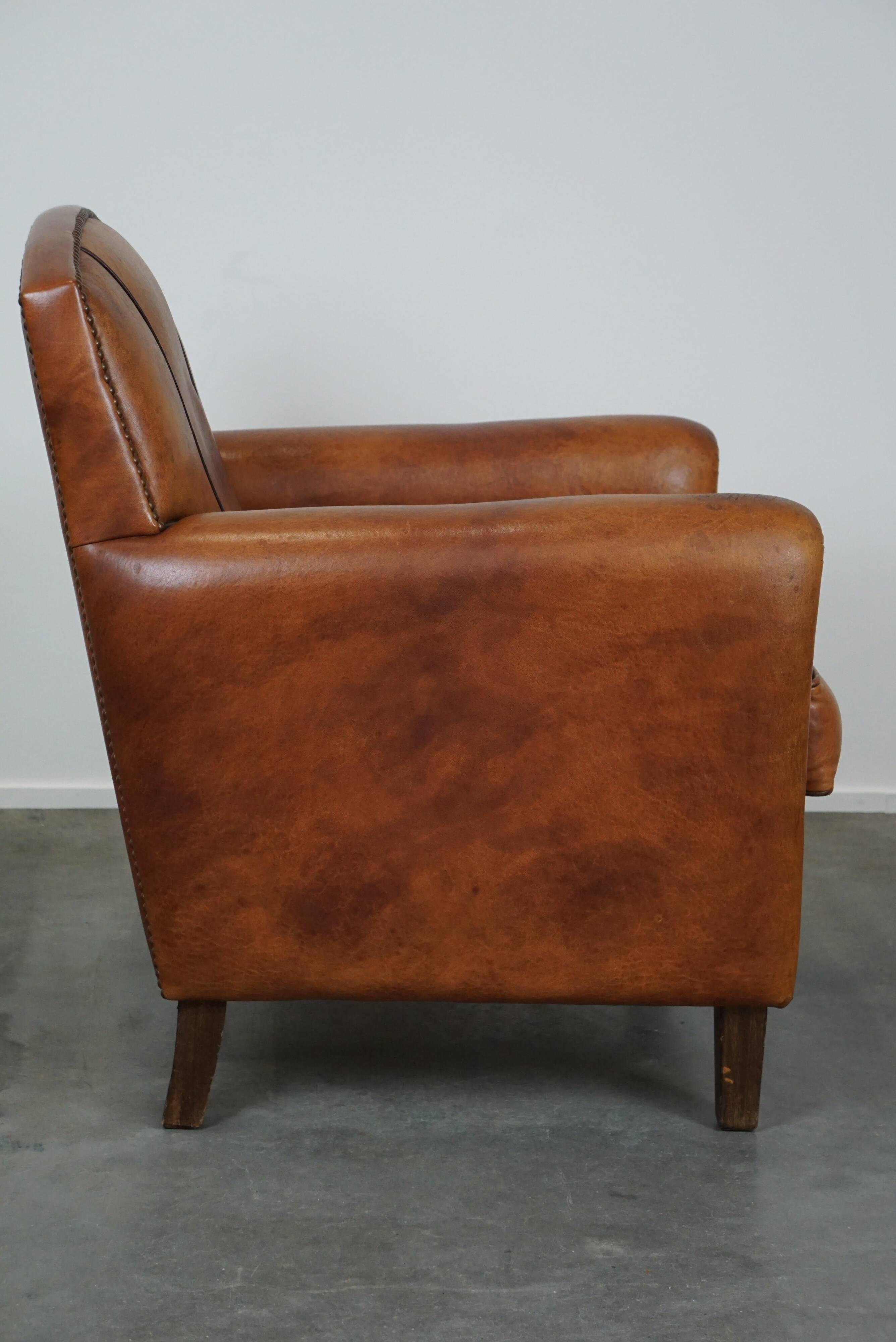 Sheepskin ArtDeco design armchair with a beautiful appearance