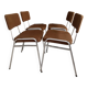 Set of 4 tubular chairs in chrome metal – Mid Century style