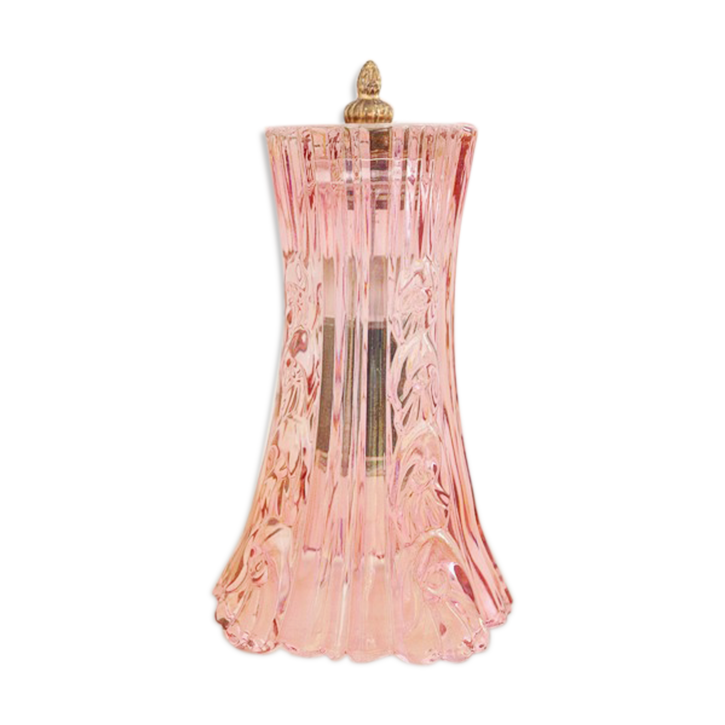 Pink chiseled glass table lamp