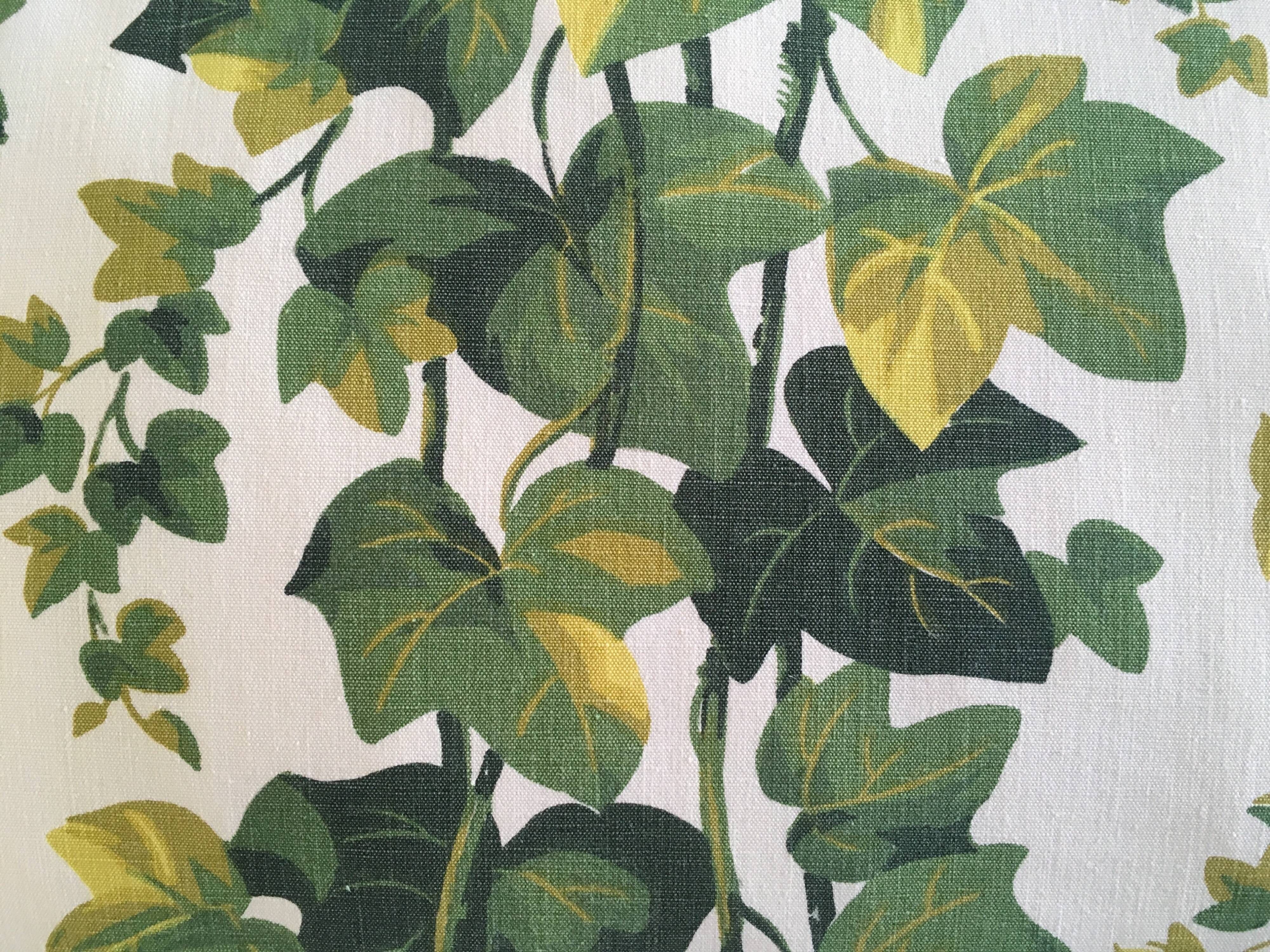 Cushion in old canvas Romanex 50s Ivy decor 40x60cm