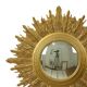 Miroir soleil Sunburst XL en résine dorée