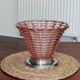 Art Deco cornucopia vase, centrepiece, bowl - blown glass & chrome 1930