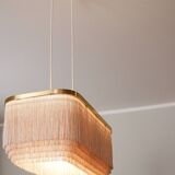 Hans Agne Jakobsson Silk fringe & brass pendant model T607, circa 1960.