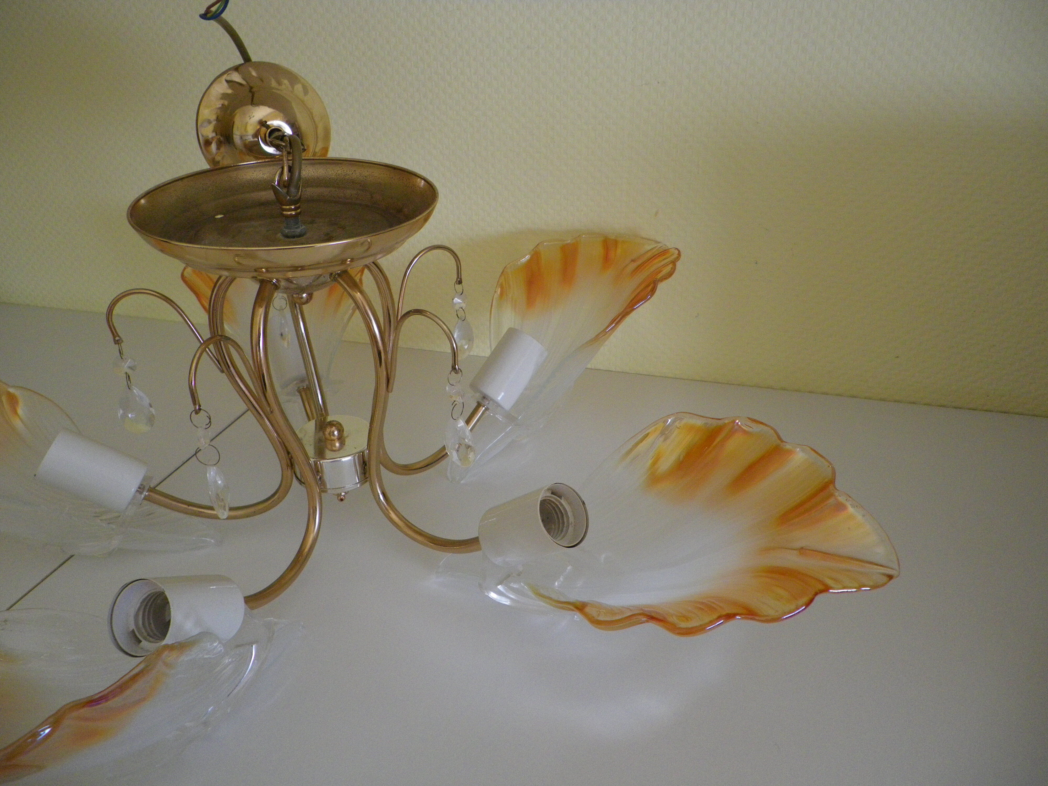 Chandelier to 5 branches art deco 1980