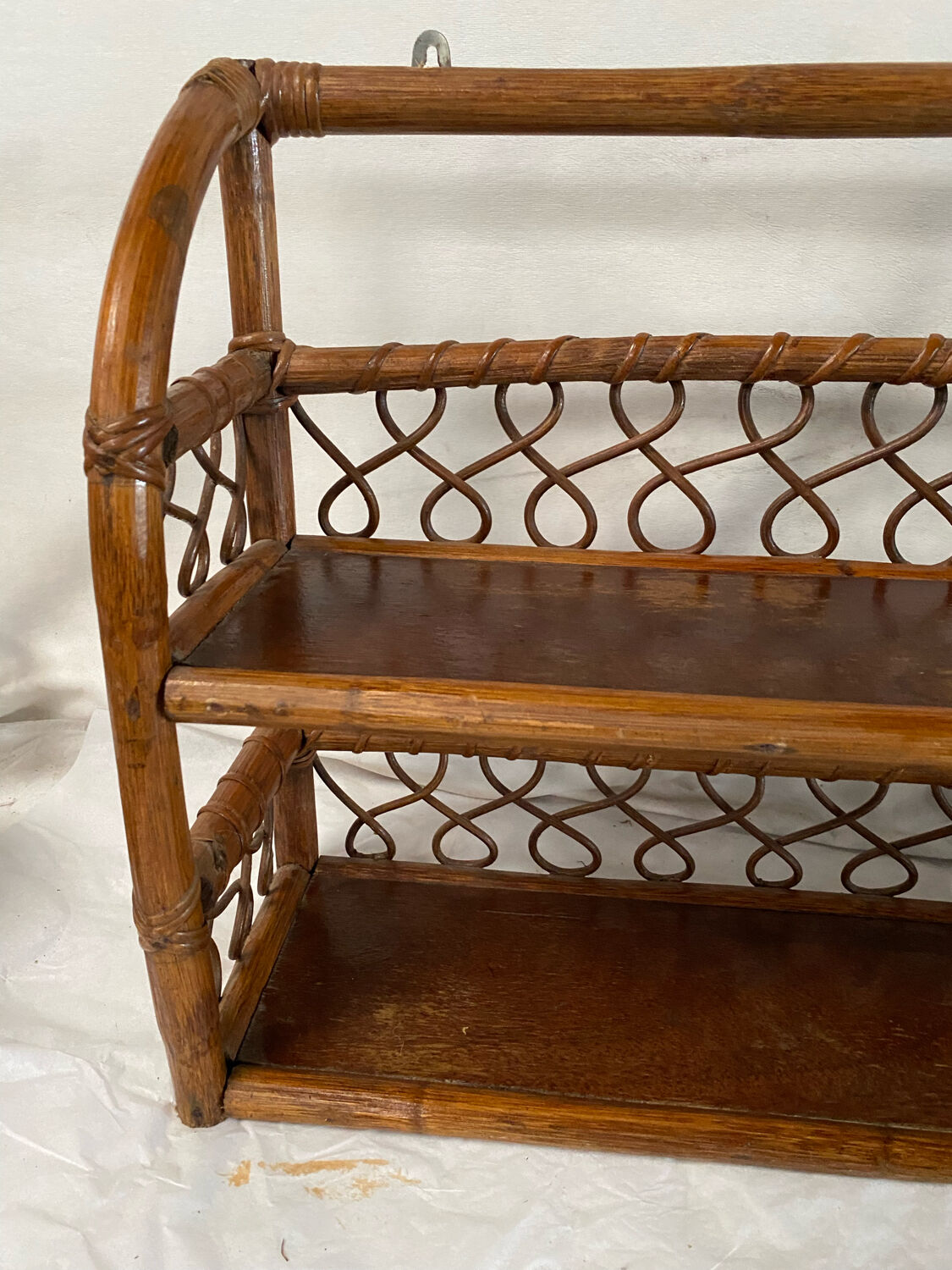 Vintage rattan shelf