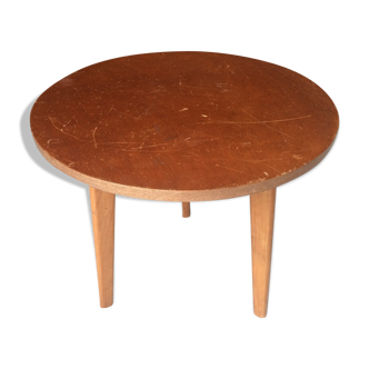 Vintage wooden round side table