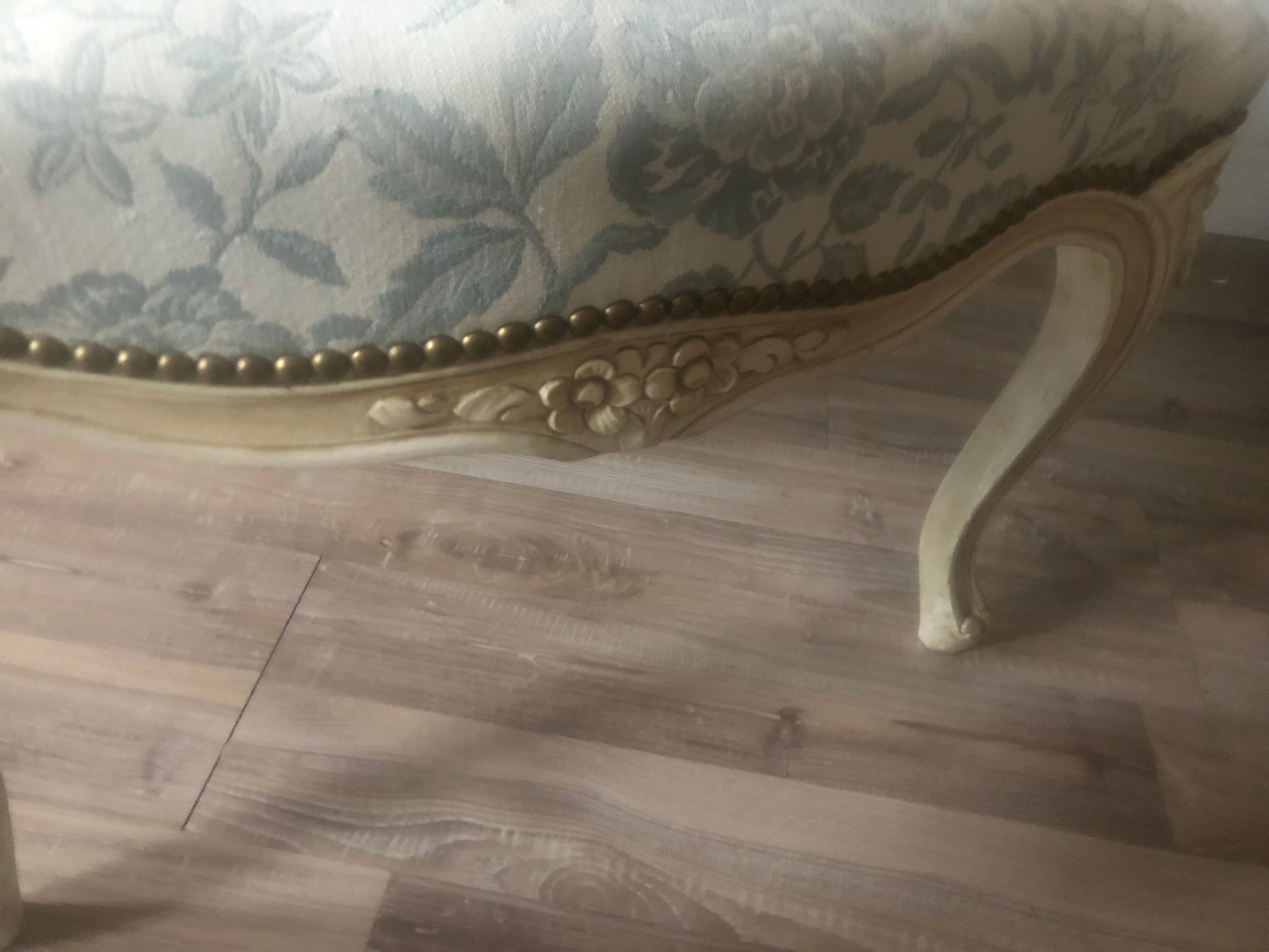 Armchair and its footrest Louis XV style