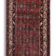 Tapis couloir oriental long, vintage Herati en laine tissé à la main, 85 x 420.